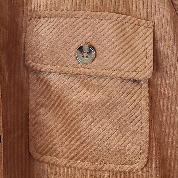 Democracy Women's Corduroy Shirt Jacket In Burnt Orange Rust Size L - Picture 4 of 13
